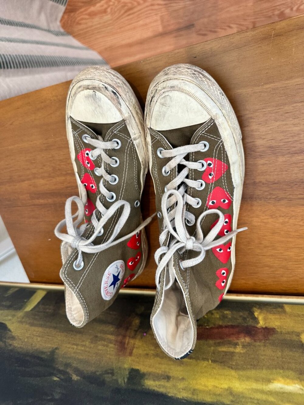 Converse x Comme Des Garçons Play Chuck 70 Hi "Multi Hearts Green" sneakers, 9 - Picture 5 of 11